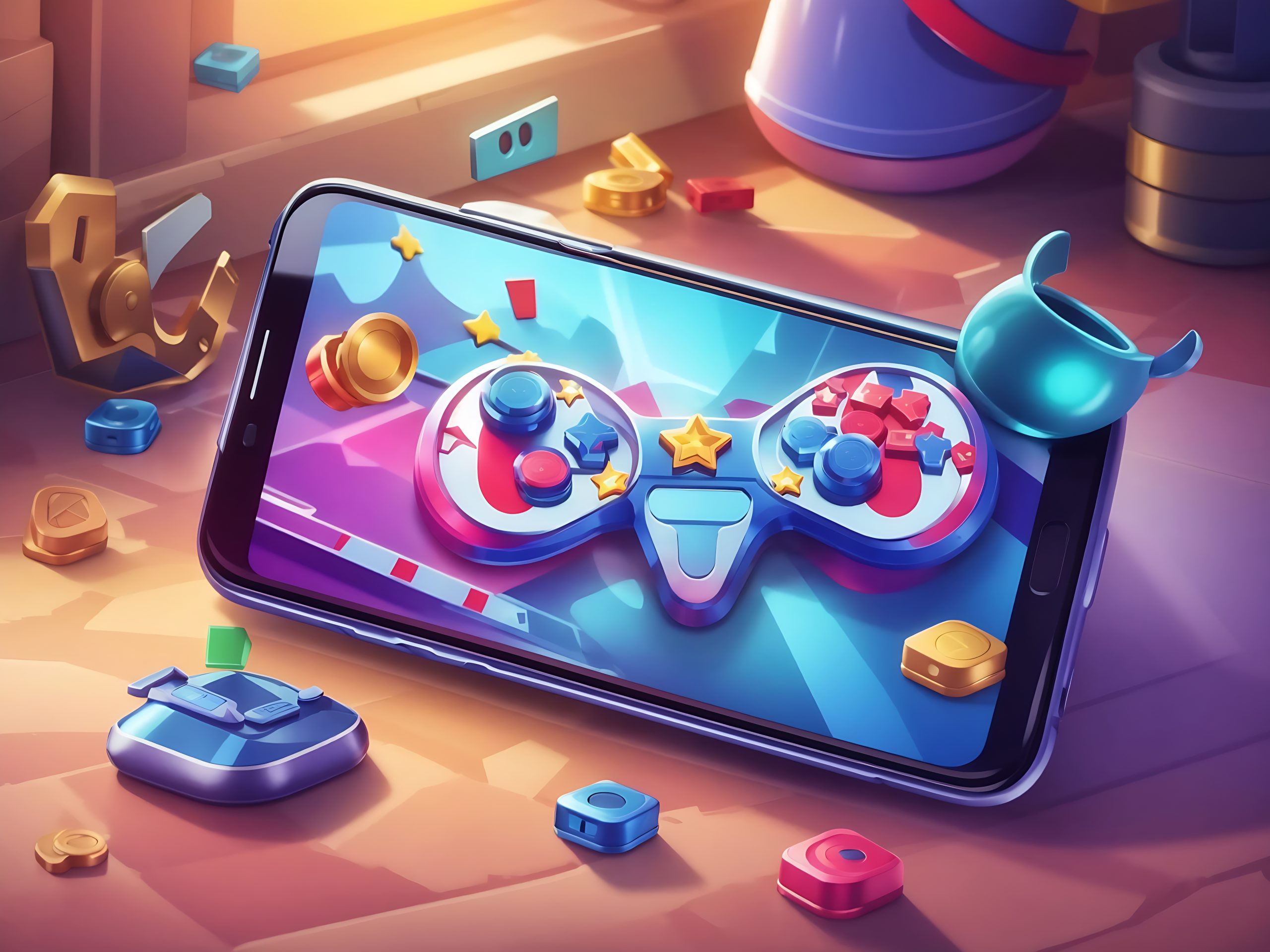 Bulut Üzerinde Oyun: Mobil Cihazlarda Sınırsız Güç Dönemi Phone Games Realistic Smartphone With Winner Cup Screen Gamepad Victory Online Competition Scaled
